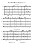 Theme from Brahms Symphony No.1, Fourth Movement for four cellos (cello quartet)