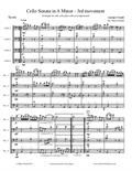 Vivaldi Cello Sonata in A Minor, 3rd movement, arranged for solo cello plus three cello accompaniment
