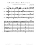 Vivaldi Cello Sonata in A Minor, 4th movement, arranged for solo cello plus three cello accompaniment