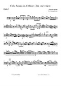 Vivaldi Cello Sonata in A Minor, 2nd movement, cello part only