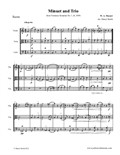 Mozart Minuet and Trio, arranged for string trio (violin, viola, cello)