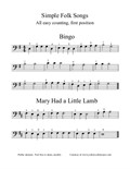Four Simple Folk Tunes for solo cello - Large Print